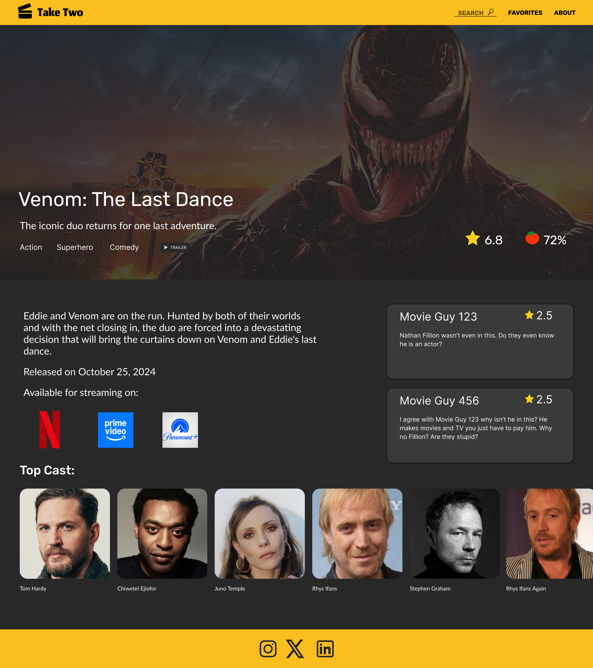 Movie details screen